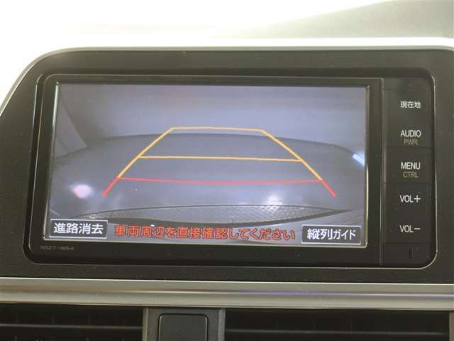 バックガイドモニターで、後方を確認しながら安心して駐車することができます。運転初心者も熟練者も必須の機能ですよ！