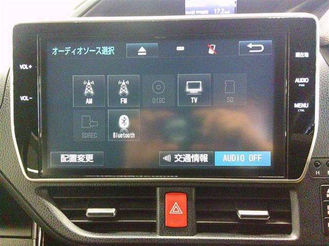 嬉しい装備です♪フルセグTV・DVD再生・Bluetoothオーディオに対応しています！！
