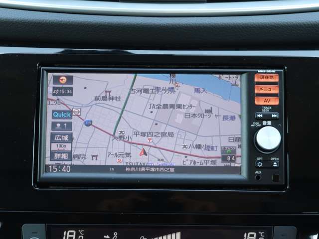 日産オリジナルナビ　7inワイド　フルセグTV・DVD・CD・SD・USB・Bluetooth接続　バックカメラ