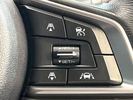 【クルーズコントロール】高速道路もラクラク走行。アクセルを離しても一定速度で走行ができ、長距離運転時の負担を軽減！加速・減速も簡単なスイッチ操作で調整できます。