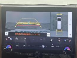 【パノラミックビューモニター】クルマを真上から見下ろした視点で駐車をサポートします！クルマの斜め後ろや真横など、いち早く障害物に気が付くことができます。