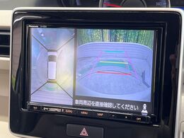 【全方位モニター】前後左右のカメラの映像をモニターに表示。真上から見ているような視点で周囲を確認できます。