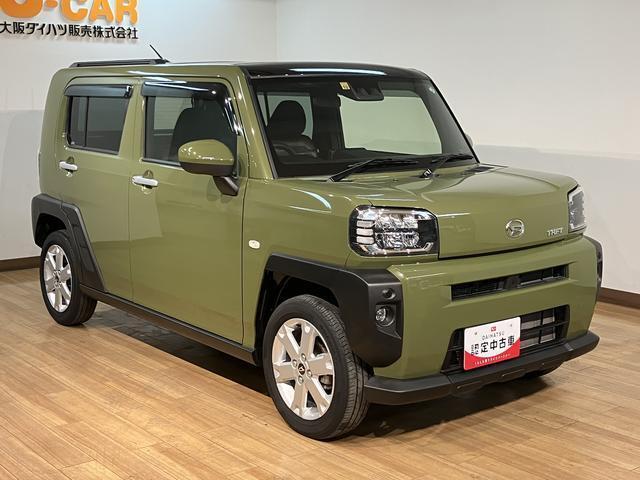 メモリーナビにバックカメラ装備です♪R4年式、走行2.1万キロ　人気のカーキー色のタフトGが入庫！タフトならではの開放感のあるスカイフィールトップでドライブも楽しくなりますよ