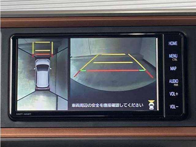 後方のモニターと併せ、前方の死角を確認するフロントモニターも装備！これで前後安心です♪