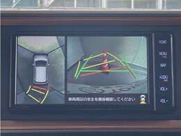 真上から見下ろしたような視点で車とその周囲を確認出来る画面と、車両後方を映し出すバックモニター画面の2つを表示してくれます。