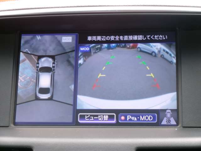 アラウンドビューモニター搭載車です。360度見渡せるカメラで苦手な駐車も安心です。