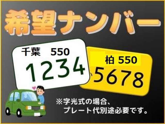 希望ナンバーの取得を致します。