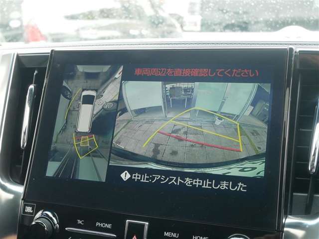 バックモニター(黄色いガイドラインのお陰で、駐車がしやすいです。真上から見下ろしたアングル付きです)