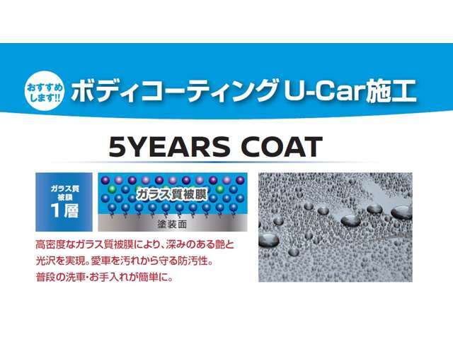 高密度なガラス質被膜により、深みのある艶と光沢を実現。簡単なお手入れで美しいボディーを維持できます。