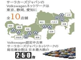 フォルクスワーゲン正規ディーラーを10店舗広域展開しています。元試乗車や社有車、1オーナーの下取車など厳選された認定中古車300台を当店でご案内可能です。お気軽にお問い合わせください。