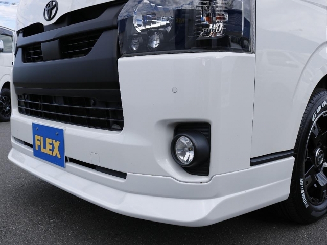 新品FLEXオリジナルフロントスポイラーを装備☆ ローダウンスタイルには欠かせません。