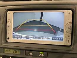 リバースギアに入れるだけで後方の表示へ切り替わります。夜間や雨の日の駐車も楽になりますよ。