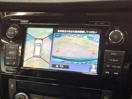 【アラウンドビューモニター】専用のカメラにより、上から見下ろしたような視点で360度クルマの周囲を確認することができます☆死角部分も確認しやすく、狭い場所での切り返しや駐車もスムーズに行えます。