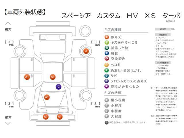 【車両検査証明書】クルマに詳しくない方にも安心していただけるよう点数表記しております！（総合評価→11段階評価、内装・外装→5段階評価）定期的に第三者機関によるチェックも実施しています♪