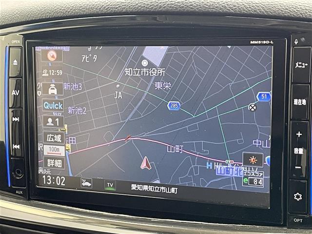 【純正9型ナビ】ナビゲーション機能はもちろん、多彩なメディアを大画面でお楽しみいただけます。フルセグTV、ミュージックサーバー、Bluetooth接続、ブルーレイ再生も可能！