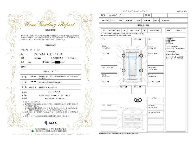 第3者機関によって車両状態証明書を発行しておりますので、状態の確認含めて安心、信頼、満足にお答えします。