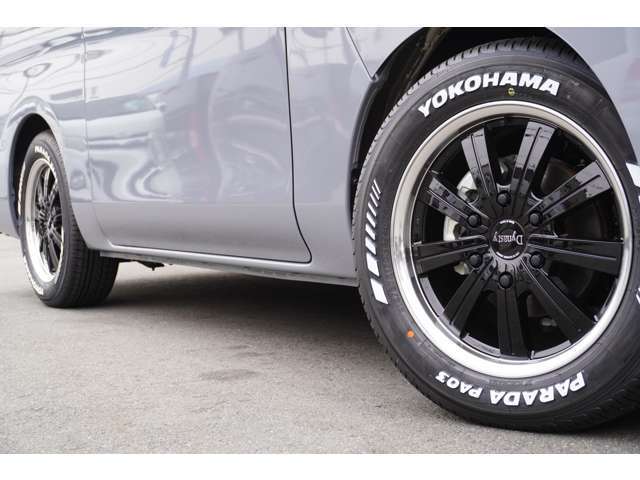 DynastyVELVET17inV9アルミ！拘りの鏡面リム！YOKOHAMAパラダホワイトレタータイヤ！