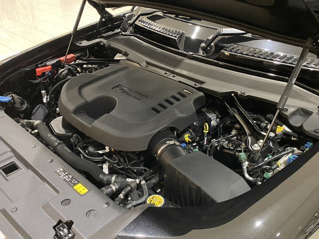インジ二ウム3.0リッター6気筒ターボ・クリーンディーゼル。　出力300ps、トルク650N・m（カタログ値）　マイルドハイブリッドとなり、よりスムーズに進化しました。