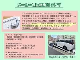 I-MAXでは、登録済未使用車または保証期間が残っている車輛は保証継承を行っておりますので、ご安心くださいませ☆(保証継承、代行費用は本体価格へ含まれています。)