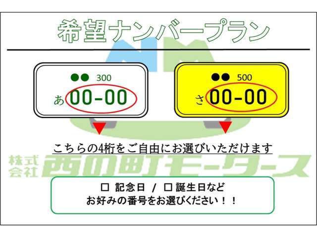 ☆おすすめ希望ナンバープラン☆