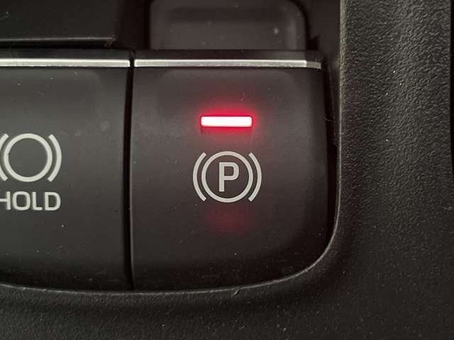 【電動パーキングブレーキ】電気モーターでパーキングブレーキをかける装置です。