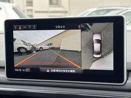 ●サラウンドビューカメラ『車両の4つのカメラから得た映像を合成し、上空から眺めているような映像をモニターに映し出します。車両周辺の歩行者や障害物などの発見に役立ちます。』