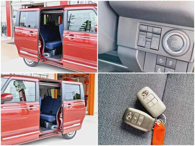 指先でスイッチを押すだけで開閉操作ができる電動スライドドア！運転席スイッチやスマートキーでも遠隔操作ができます♪