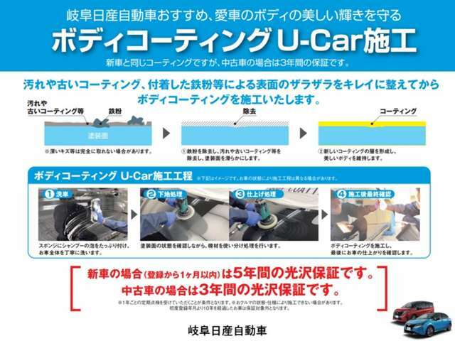 Bプラン画像：高密度なガラス質被膜により、深みのある艶と光沢を実現。簡単なお手入れで美しいボディーを維持できます。