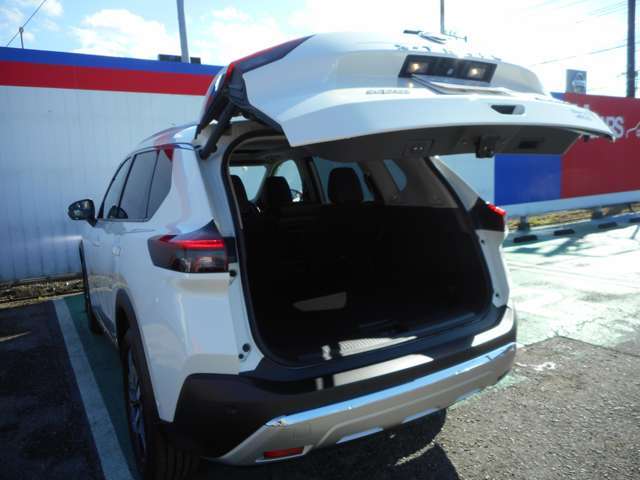 ハンズフリーオートバックドアは、インテリキーをバッグやポケットに入れたままリヤバンパー下に足先を出し入れ、バックドアが自動オープン/クローズ。ハンドルに触る必要がなく便利です！