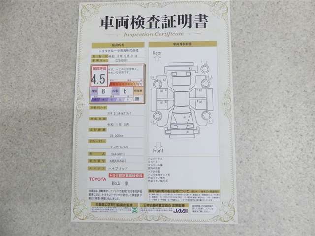 車両評価シートをご参考に！