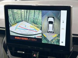 【パノラミックビューモニター】専用のカメラにより、上から見下ろしたような視点で360度クルマの周囲を確認することができます☆死角部分も確認しやすく、狭い場所での切り返しや駐車もスムーズに行えます。