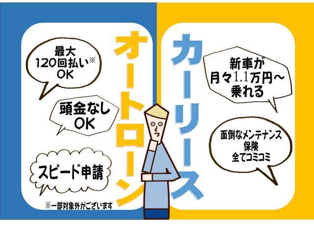 各種お支払い方法ございます。頭金なくてもオッケーです。お客様に最適なお支払い方法をご提案します。