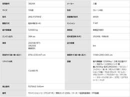 イモビライザー / アルミホイール / アドブルー / カラーバックモニター / ETC / エアサスシート / ベッド / サスペンション：リーフサス(F・R) / 燃料タンク：200L / ターボ / 坂道発進補助 / PM装置