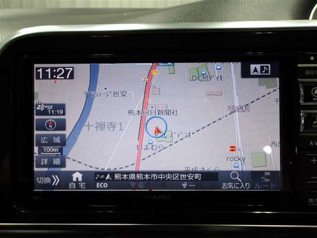 ナビ付なので、遠出の際も道に迷うことはありません♪安心してドライブをエンジョイして下さい♪（アルパイン7WV）
