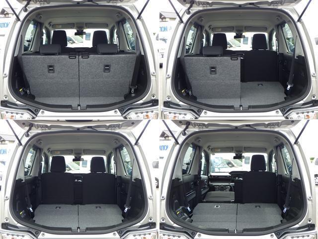 様々なシートの変化も可能です。前方の助手席も倒せるので長い荷物もOK♪　広々のラゲッジには大きい荷物も余裕で載せられます。