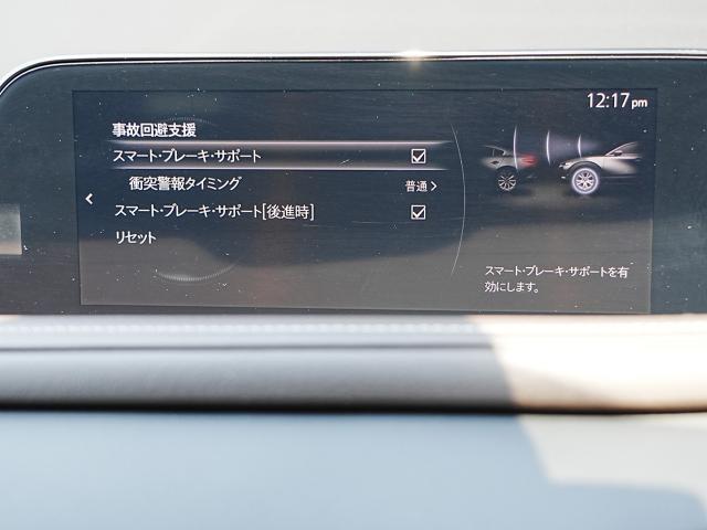こちらのお車には先進安全装備が多数搭載されています。衝突被害を回避あるいは軽減するためのブレーキや、後方死角からの接近警報、車線逸脱を防止する警報装置など、詳しくはスタッフまでお尋ねください。