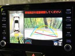 【パノラミックビューモニター】専用のカメラにより、上から見下ろしたような視点で360度クルマの周囲を確認することができます☆死角部分も確認しやすく、狭い場所での切り返しや駐車もスムーズに行えます。