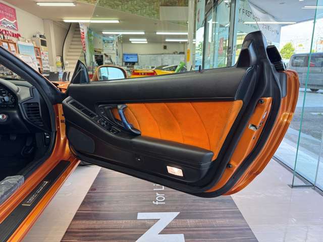 ドアライニングもTypeS TypeS・Zero専用になっており、パンチングメッシュのアルカンターラパッドで仕立てられております。