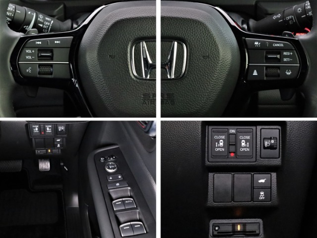 各種スイッチ群です。ホンダが推し進める総合先進安全装備のセンシング搭載。衝突や斜線はみだしなどの危険が予測される時、センサーが警告。ヒューマンエラーを高度先進技術が補完してくれます。