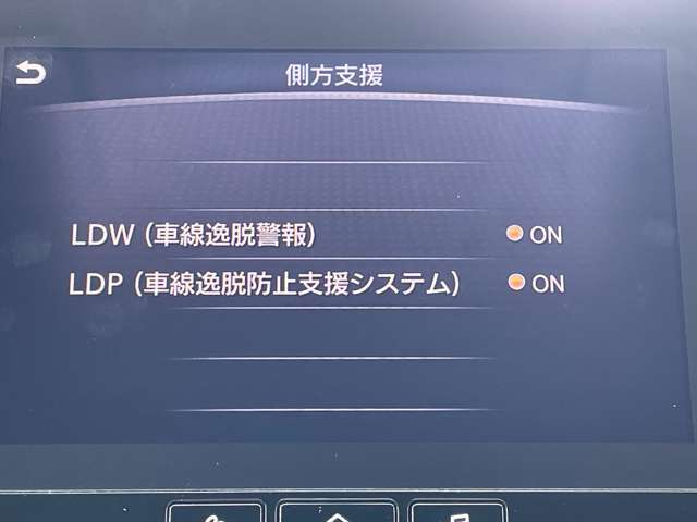 「LDW（車線逸脱警報）」　走行中に車両が車線からはみ出さないよう、ドライバーに注意を促します♪