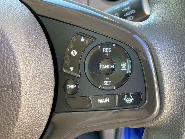 追従機能付きアダプティブクルーズコントロール。前車を追いかけて車間とスピードを調整してくれます。