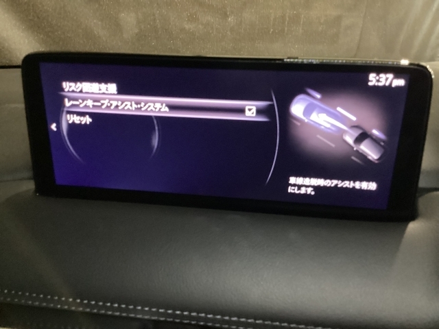 ハンドル操作をアシストすることにより車線からの逸脱回避を支援します。
