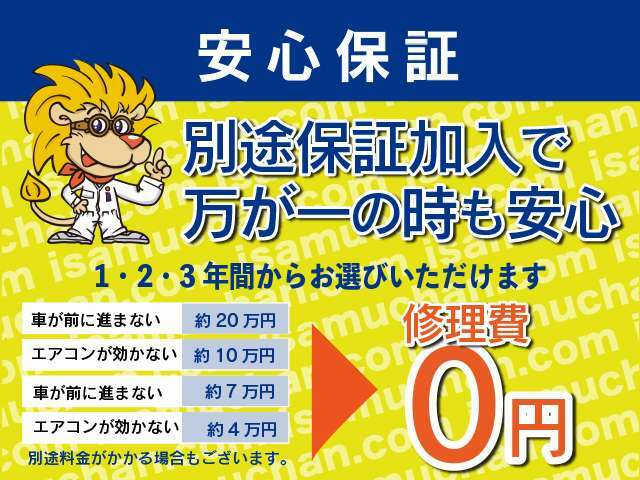 Bプラン画像：基本に保証　1年間　走行距離無制限を合わせたプランです。