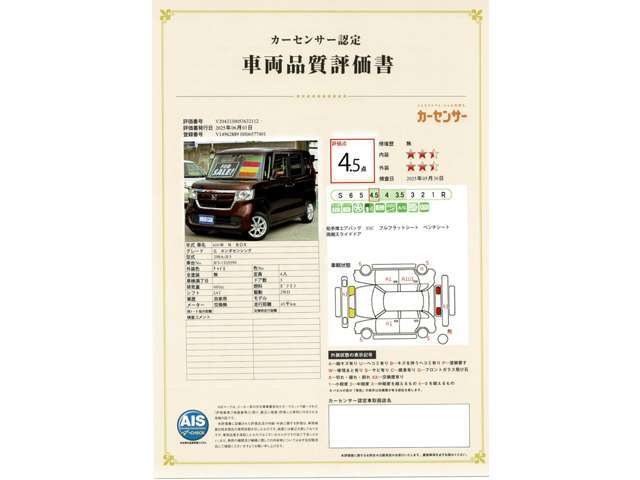 ★カーセンサー認定中古車です★車両の品質がわかります(*^^*)　車両の外装・内装の状態を査定のプロがチェックしてある車両になります！！安心してお選びする事ができます(*^^*)