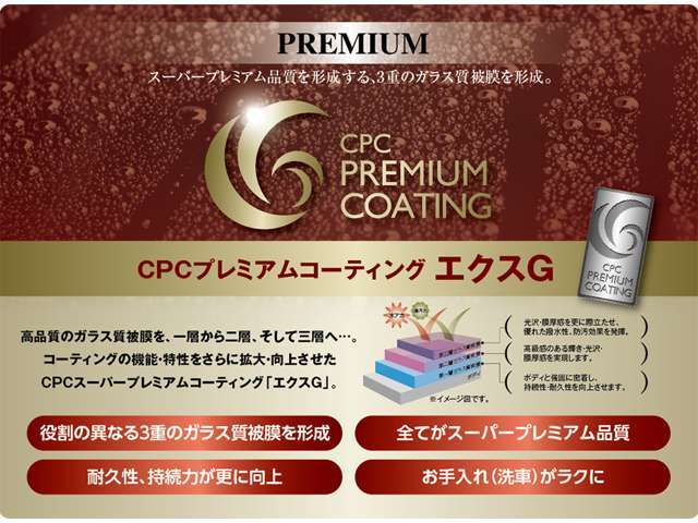 弊社にてカーディーラーのみ取り扱い可能な、高性能ガラスコーティングを実施いたします。（ディーラーオプション）