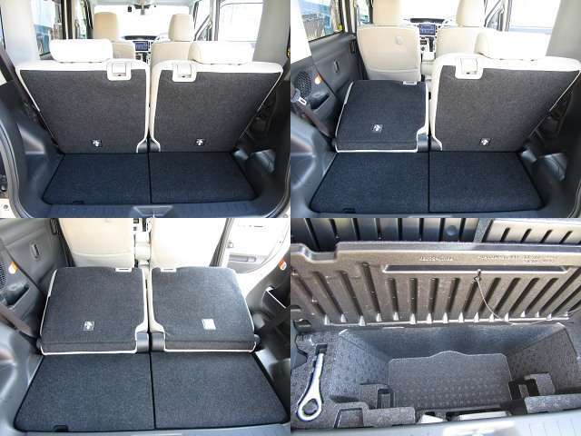普段使いであれば充分な広さの荷室です。荷物の量に応じてシートアレンジが可能です。