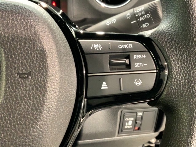 クルーズコントロールを装備しています。高速道路などで一定の速度で走ってくれるので運転が楽ですよ！速度を設定できますので、スピードの出しすぎにも注意できます。