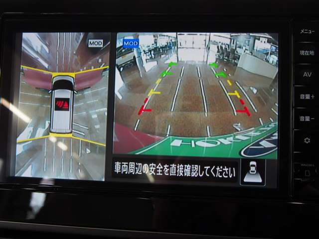 アラウンドビューモニターで車庫入れ助かりますよ！