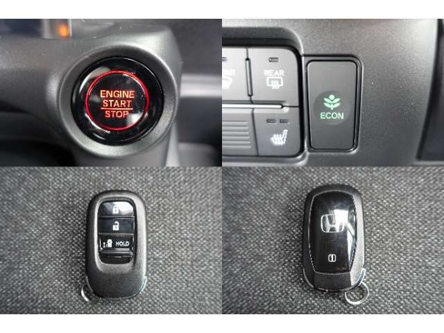 ☆ECONモード☆車全体を低燃費モードに自動制御☆ホンダスマートキー☆ポケットやバックに携帯していればボタン一つで施錠＆解除☆