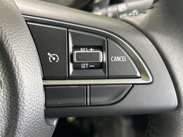 【クルーズコントロール】高速道路もラクラク走行。アクセルを離しても一定速度で走行ができ、長距離運転時の負担を軽減！加速・減速も簡単なスイッチ操作で調整できます。